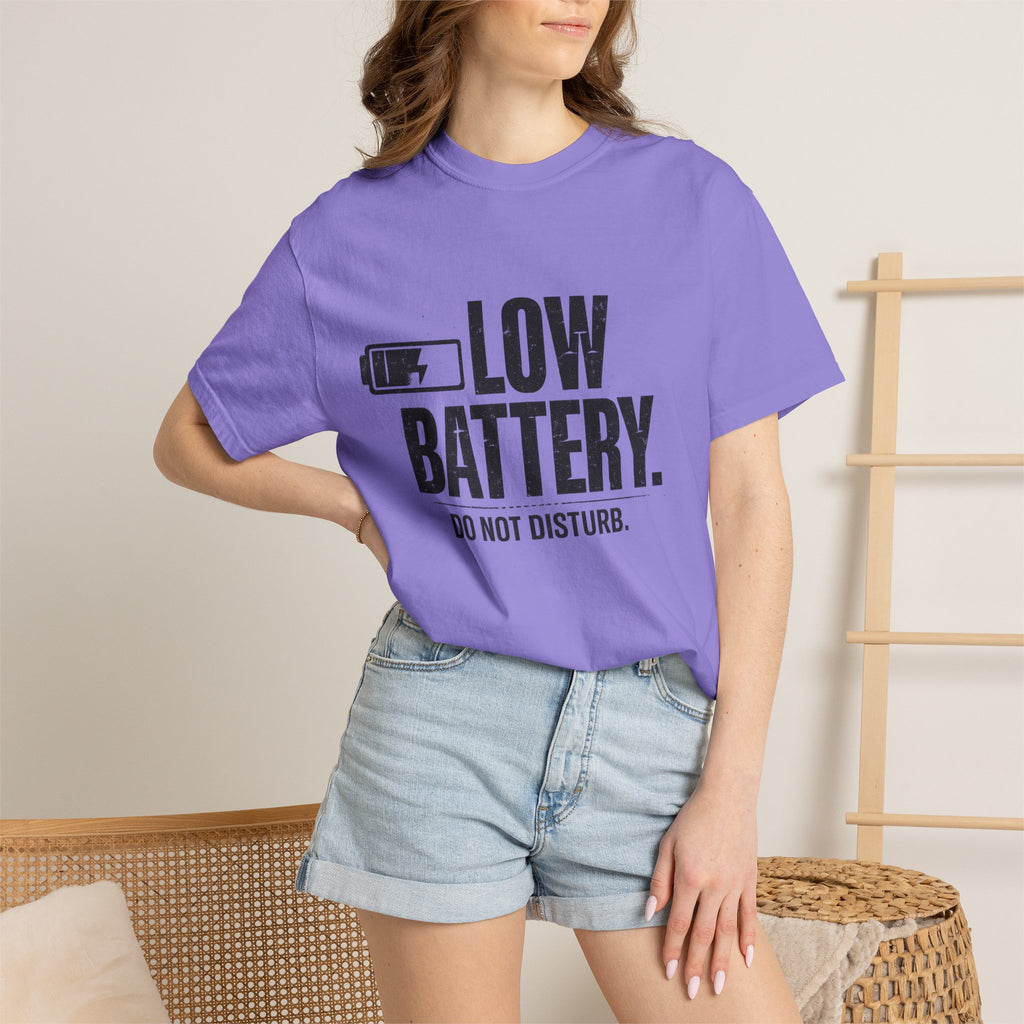 LOW BATTERY Do Not Disturb Graphic T-Shirt