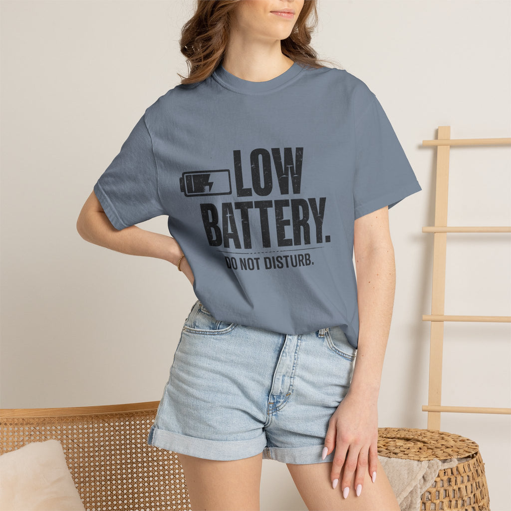LOW BATTERY Do Not Disturb Graphic T-Shirt