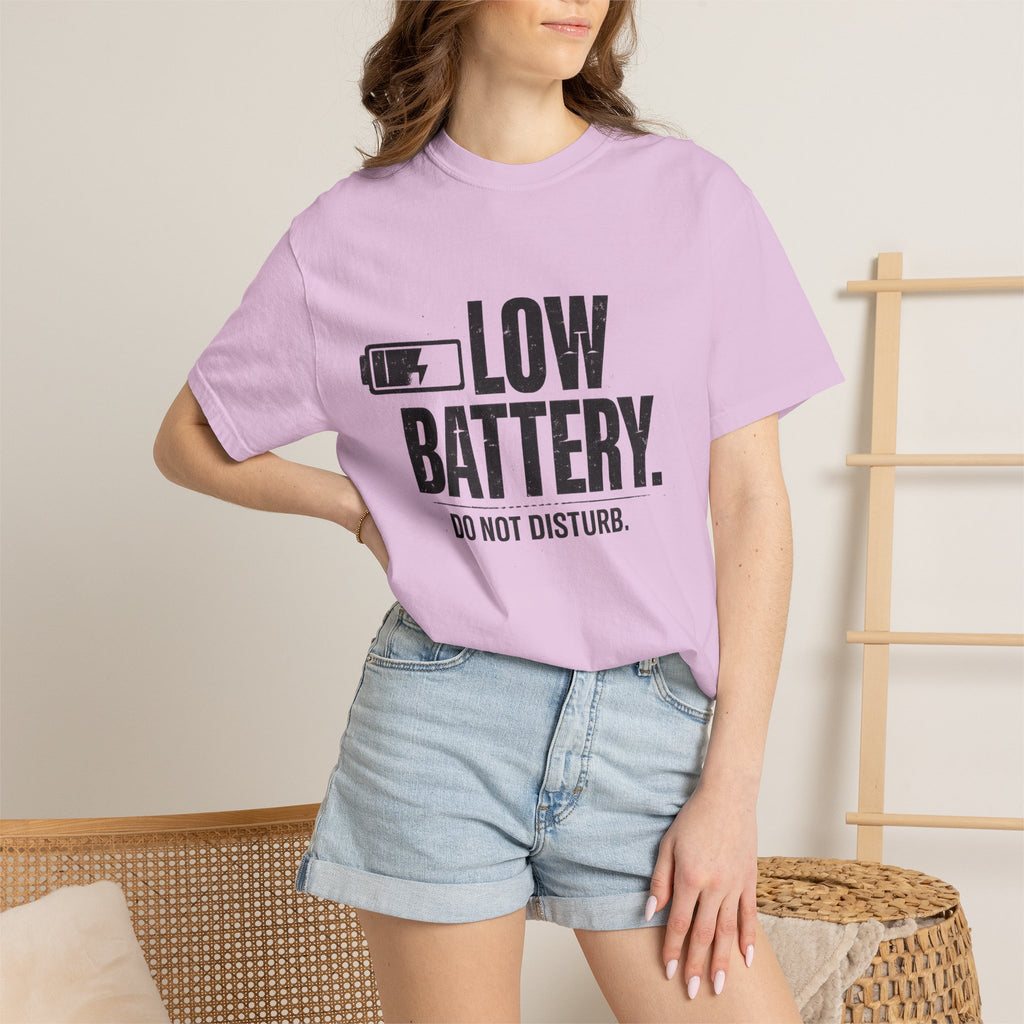 LOW BATTERY Do Not Disturb Graphic T-Shirt
