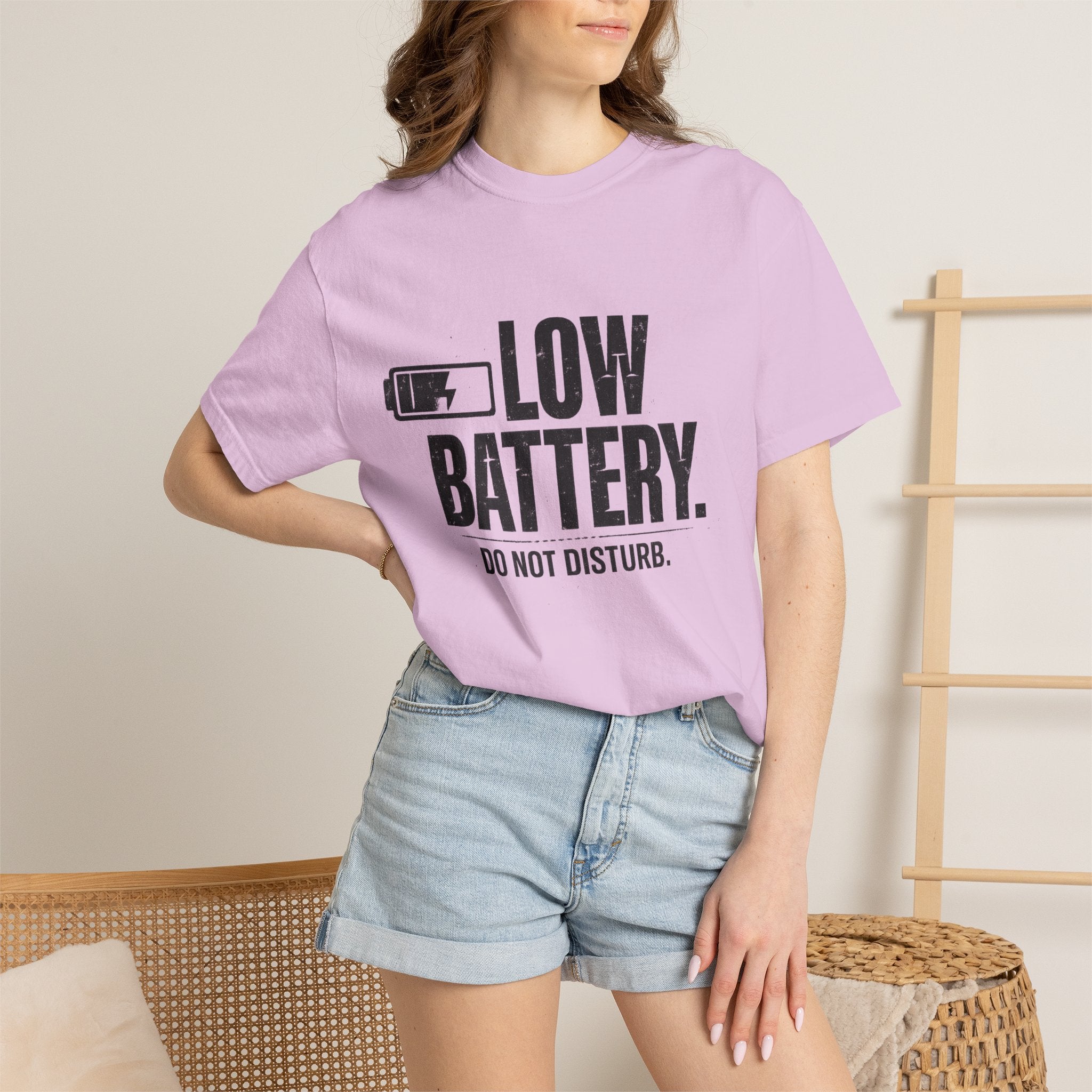 LOW BATTERY Do Not Disturb Graphic T-Shirt