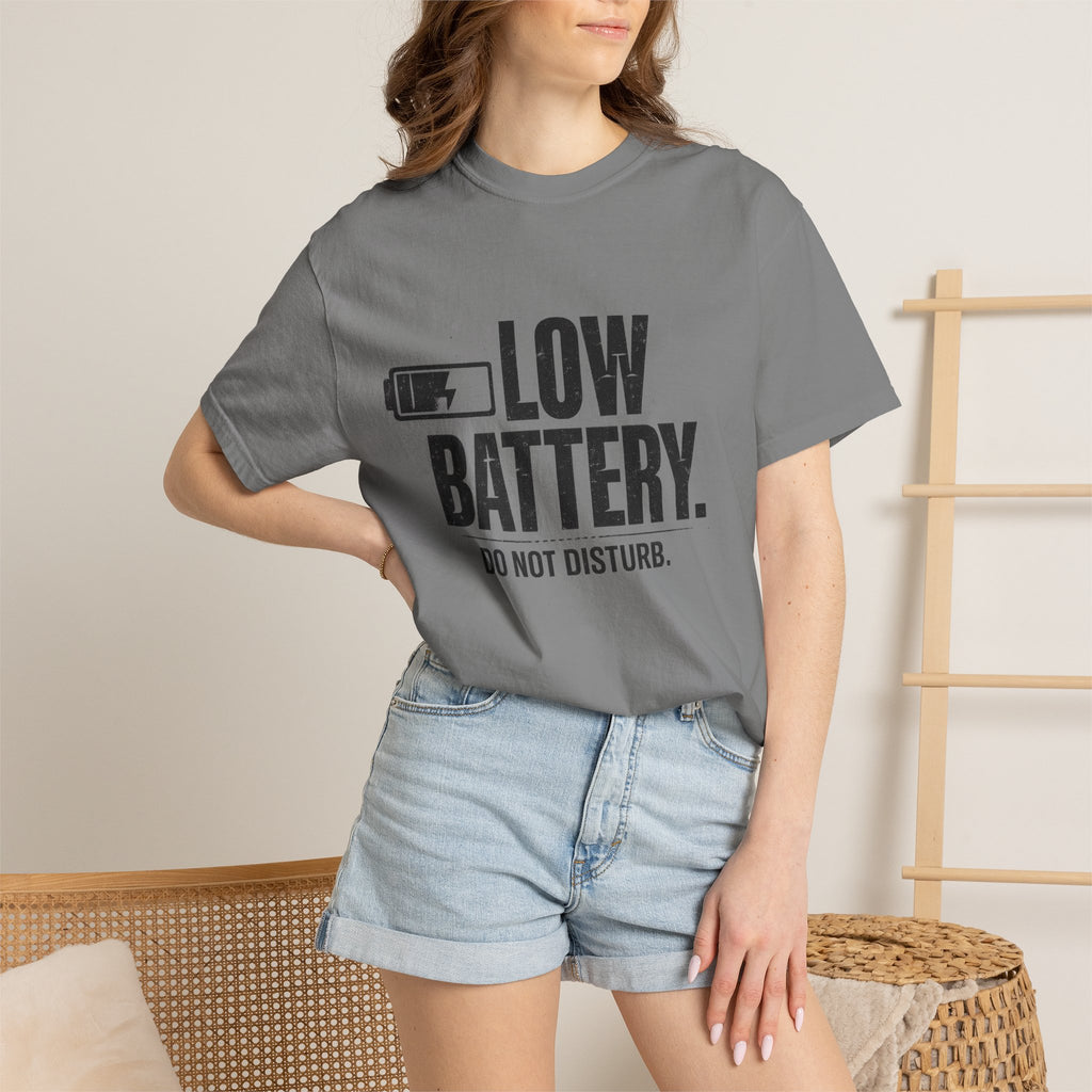 LOW BATTERY Do Not Disturb Graphic T-Shirt