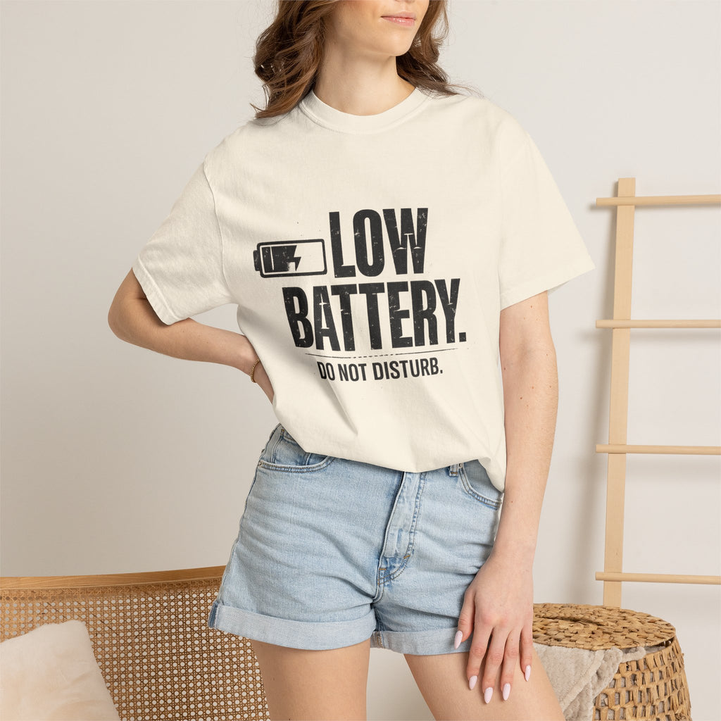 LOW BATTERY Do Not Disturb Graphic T-Shirt
