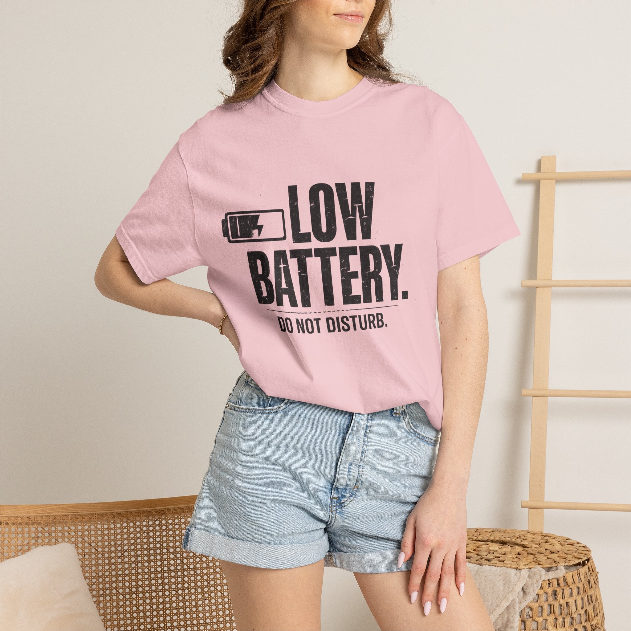 LOW BATTERY Do Not Disturb Graphic T-Shirt
